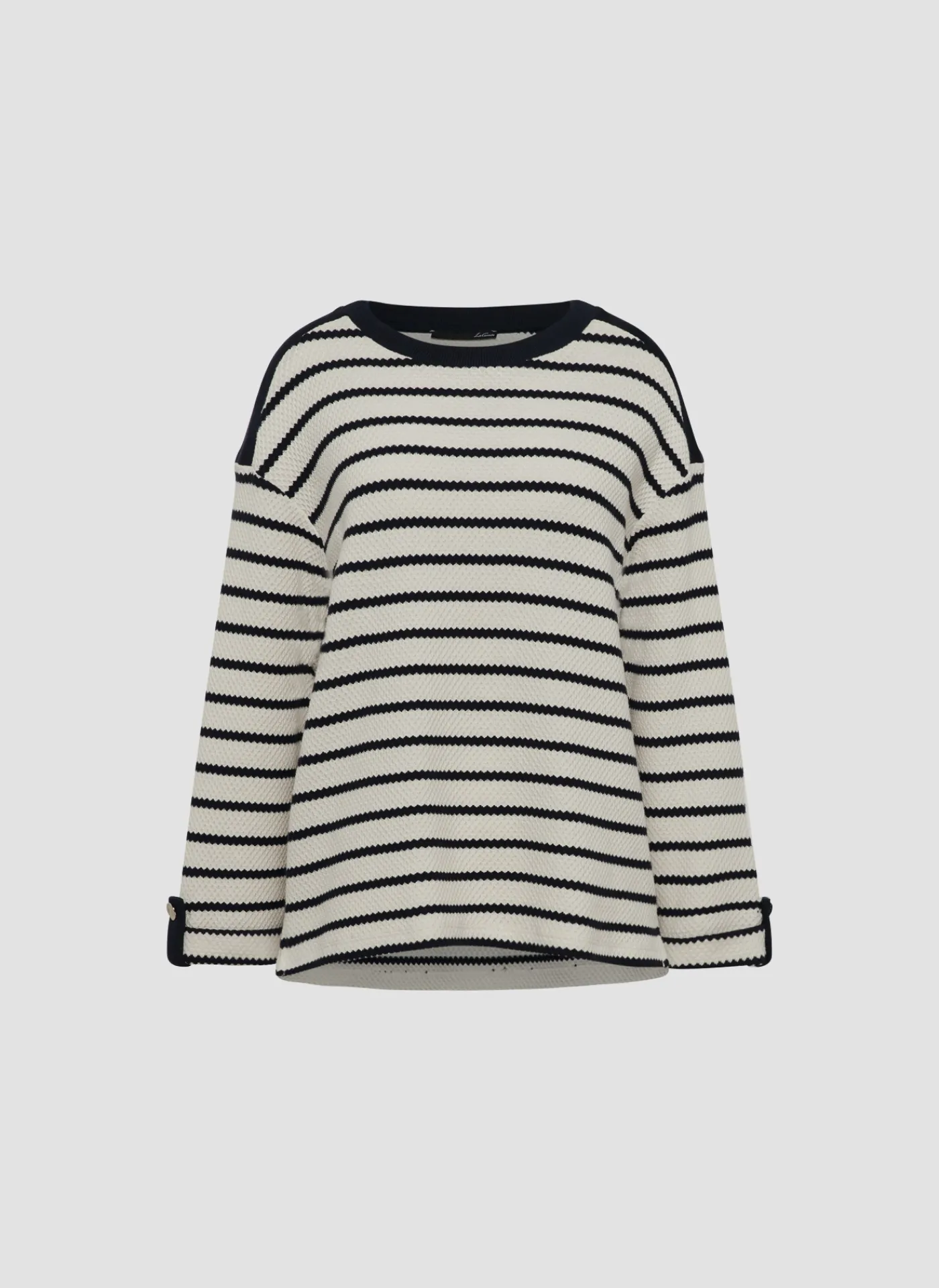 Gestreiftes Sweatshirt mit Details an Schulter und Ärmel
