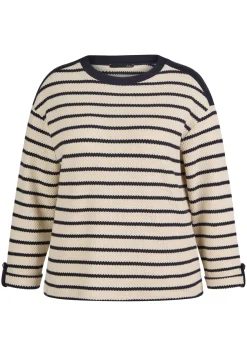 Gestreiftes Sweatshirt mit Details an Schulter und Ärmel