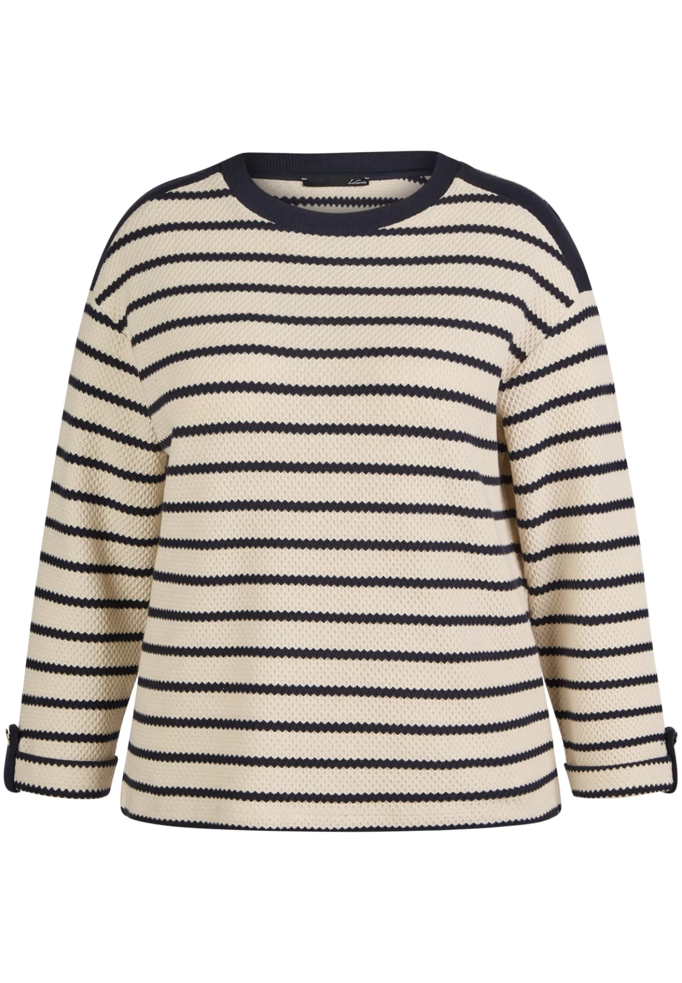 Gestreiftes Sweatshirt mit Details an Schulter und Ärmel