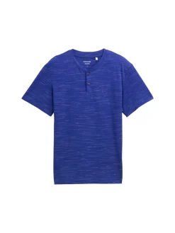 Henley T-Shirt mit Logo-Stickerei