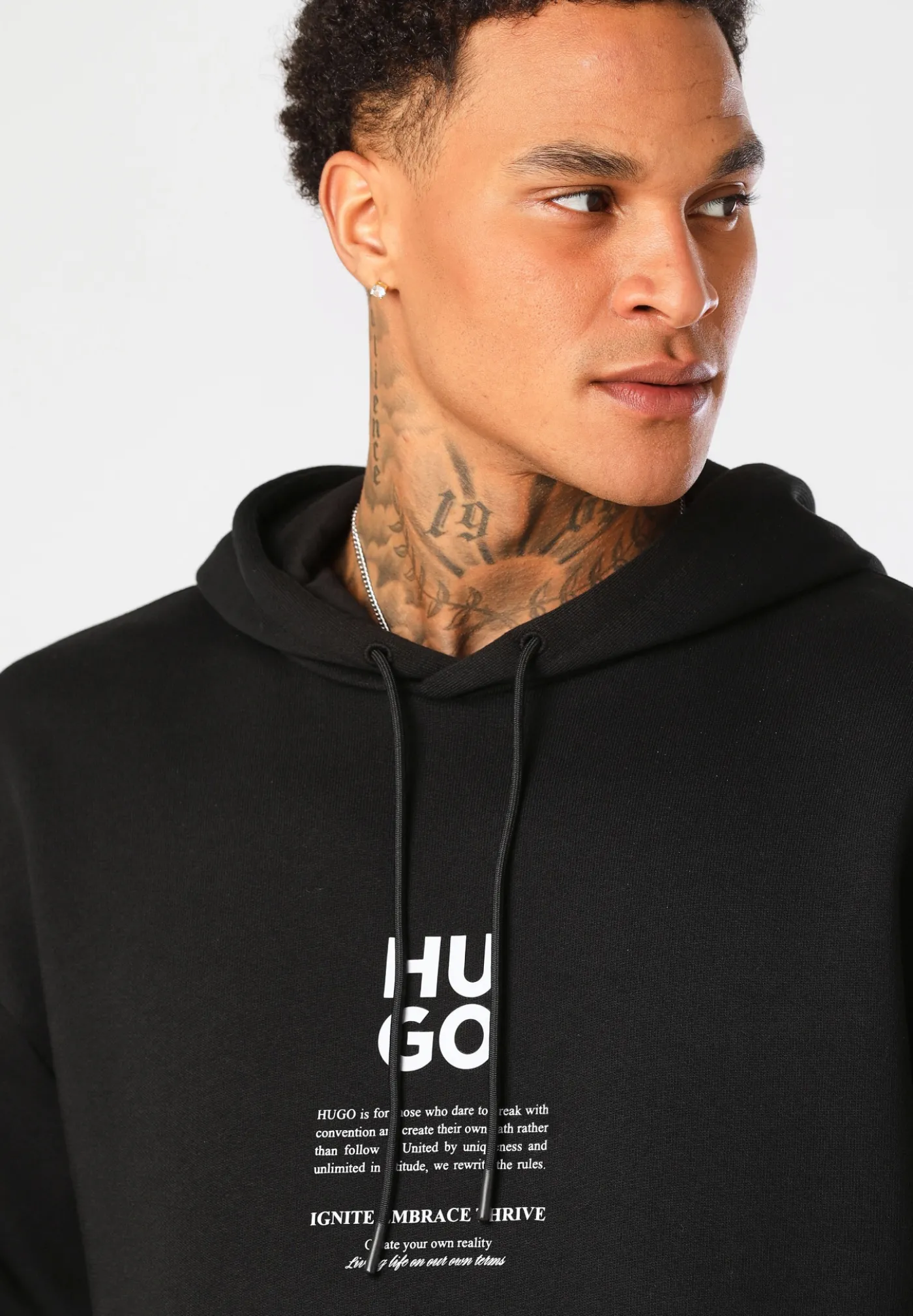 Hoodie aus Baumwoll-Mix mit floralem Flammen-Artwork