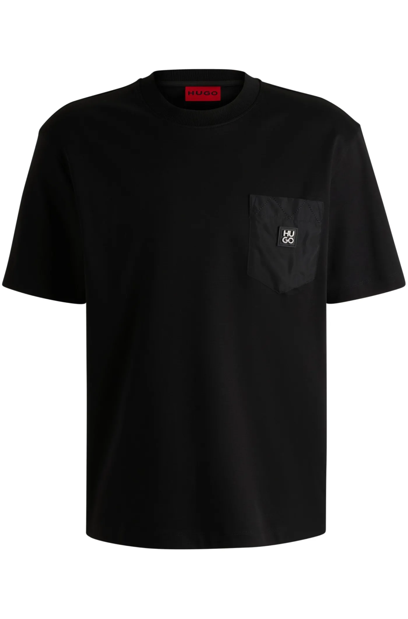 Interlock-Baumwoll-T-Shirt mit kontrastierender Tasche
