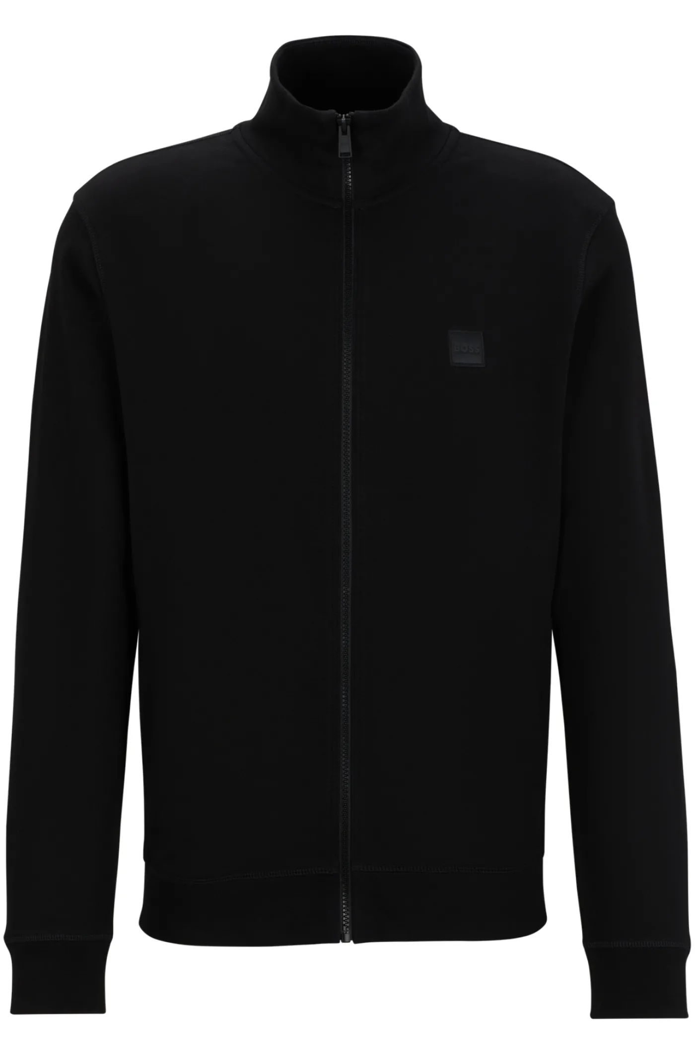 Jacke aus Baumwoll-Terry mit Reißverschluss und Logo-Aufnäher