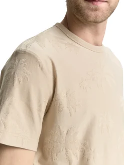 Jacquard T-Shirt mit Palmen-Motiv