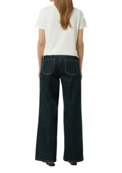 Jeans-Hose mit Wide Leg und Ziernähten