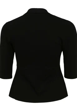 Jersey-Jacke mit Schalkragen und Schößchen