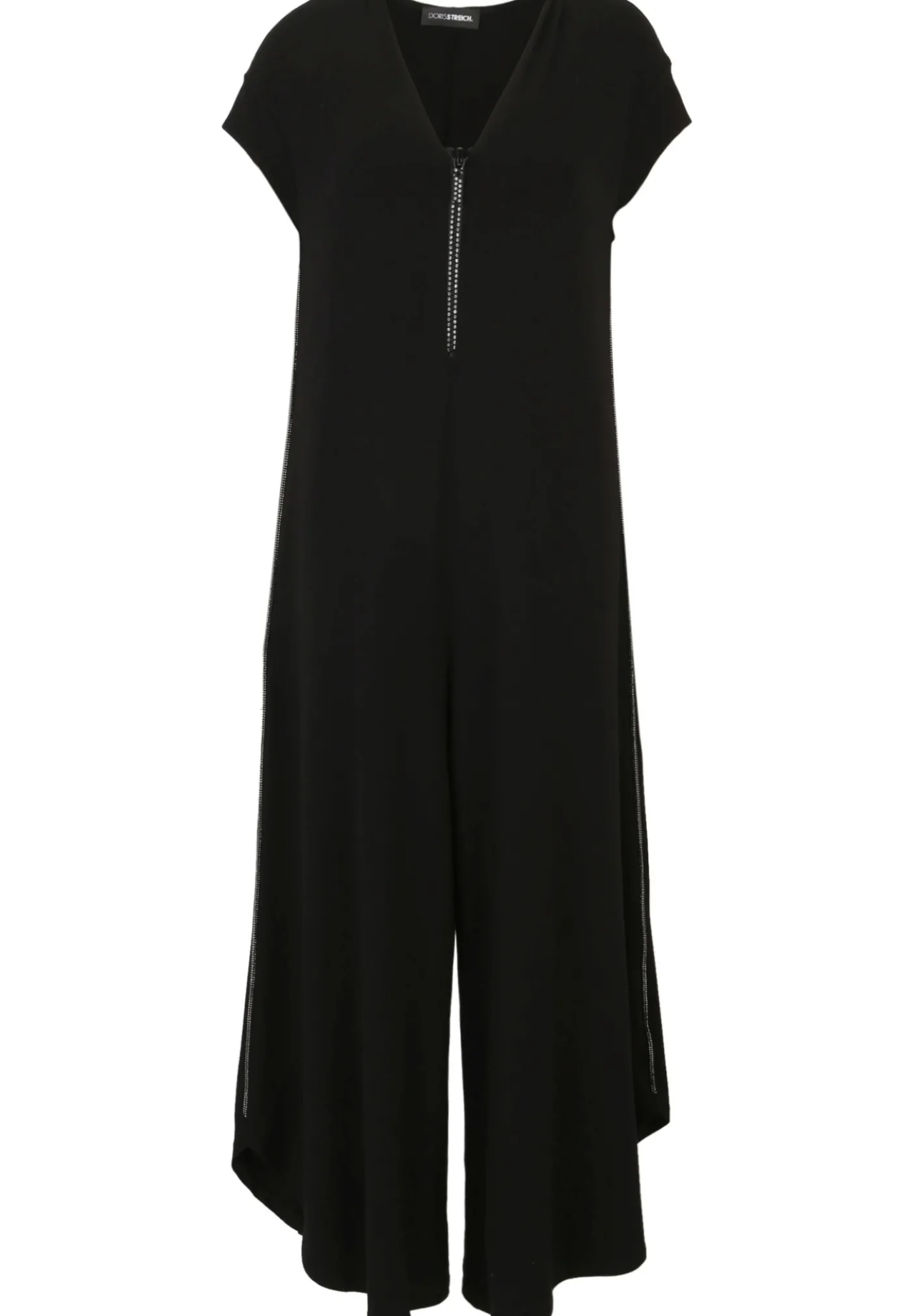 Jumpsuit aus Jersey mit Strass-Reißverschluss