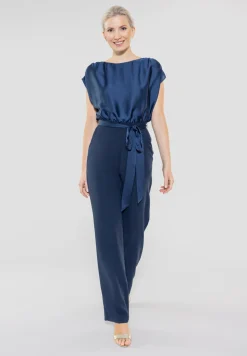 Jumpsuit aus Material-Mix