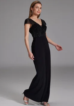 Jumpsuit mit Stickerei und kleinem Ärmelansatz