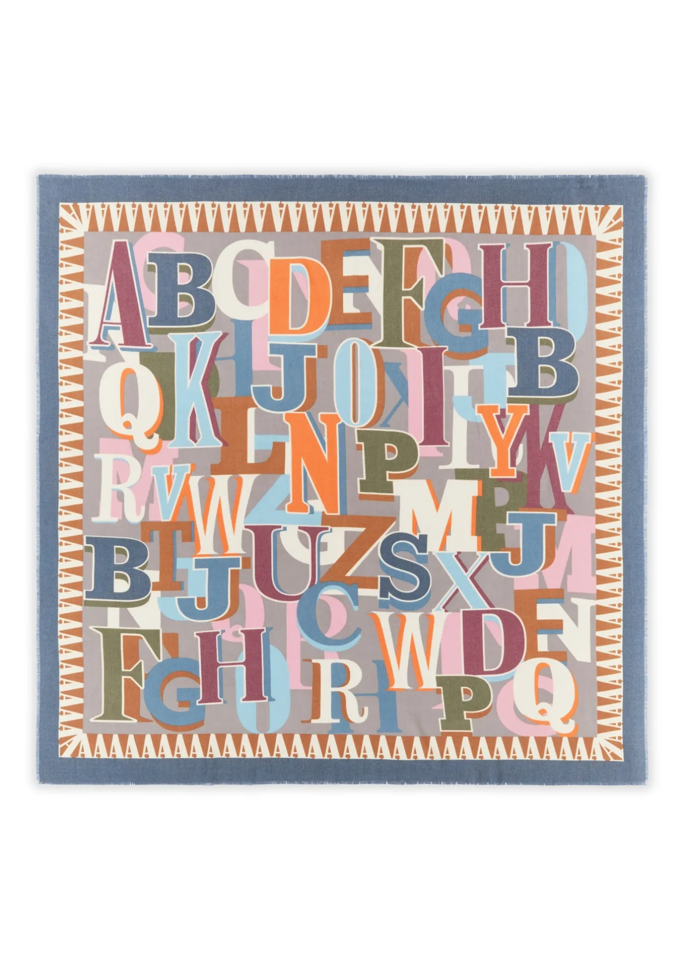 Kaschmirweiches Tuch mit Alphabet-Schriftzug
