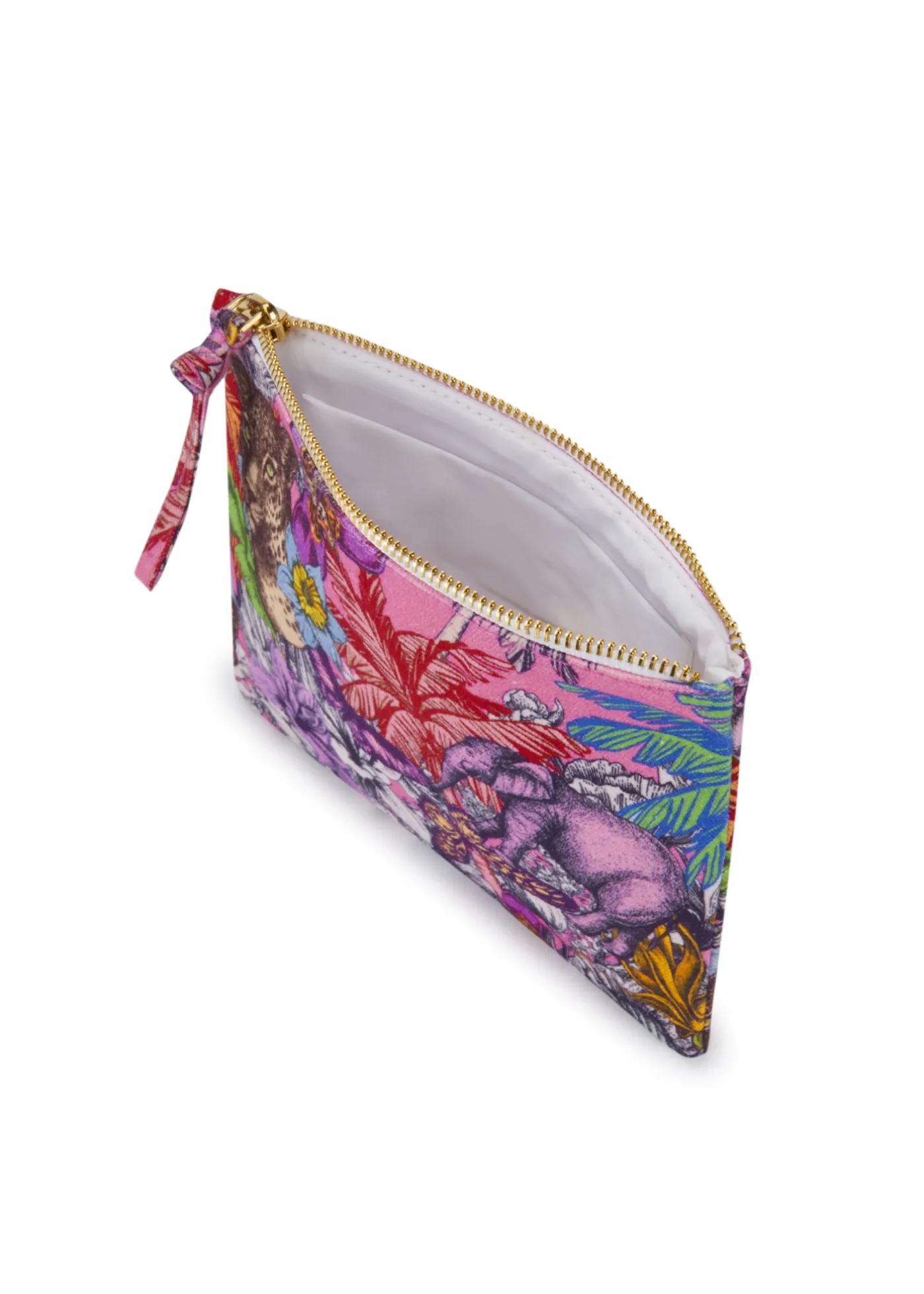 Kosmetiktasche aus robustem Baumwoll-Gewebe mit Dschungel-Print