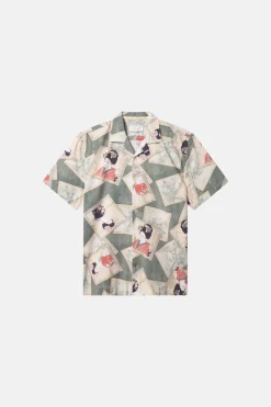 Kurzarmhemd mit Geisha-Print