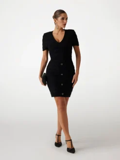 Kurzes Bouclé-Strickkleid