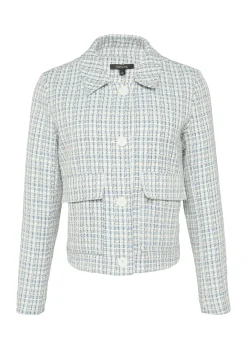 Kurze Tweed-Jacke mit aufgesetzten Taschen