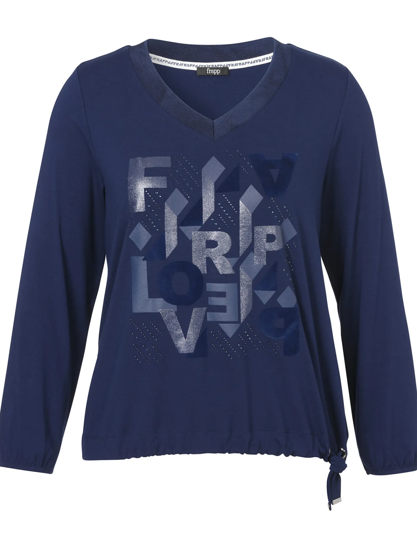 Langarm-Shirt mit Geschmücktem Front-Motiv