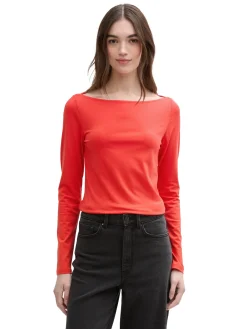Langarmshirt mit U-Boot Ausschnitt