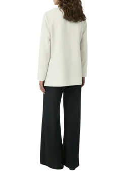Lange Crêpe-Bluse mit V-Ausschnitt