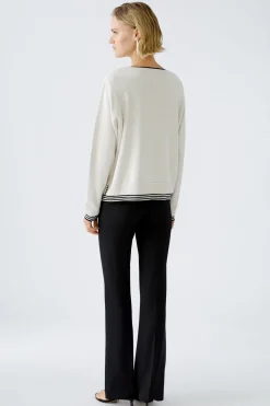 LEEZA Pullover reine Baumwolle