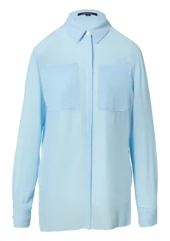 Leicht transparente Bluse mit verdeckter Knopfleiste