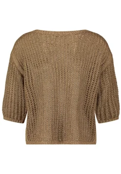 Lochstrick-Pullover