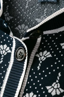 Logo Jacquard Strickjacke Kaisa