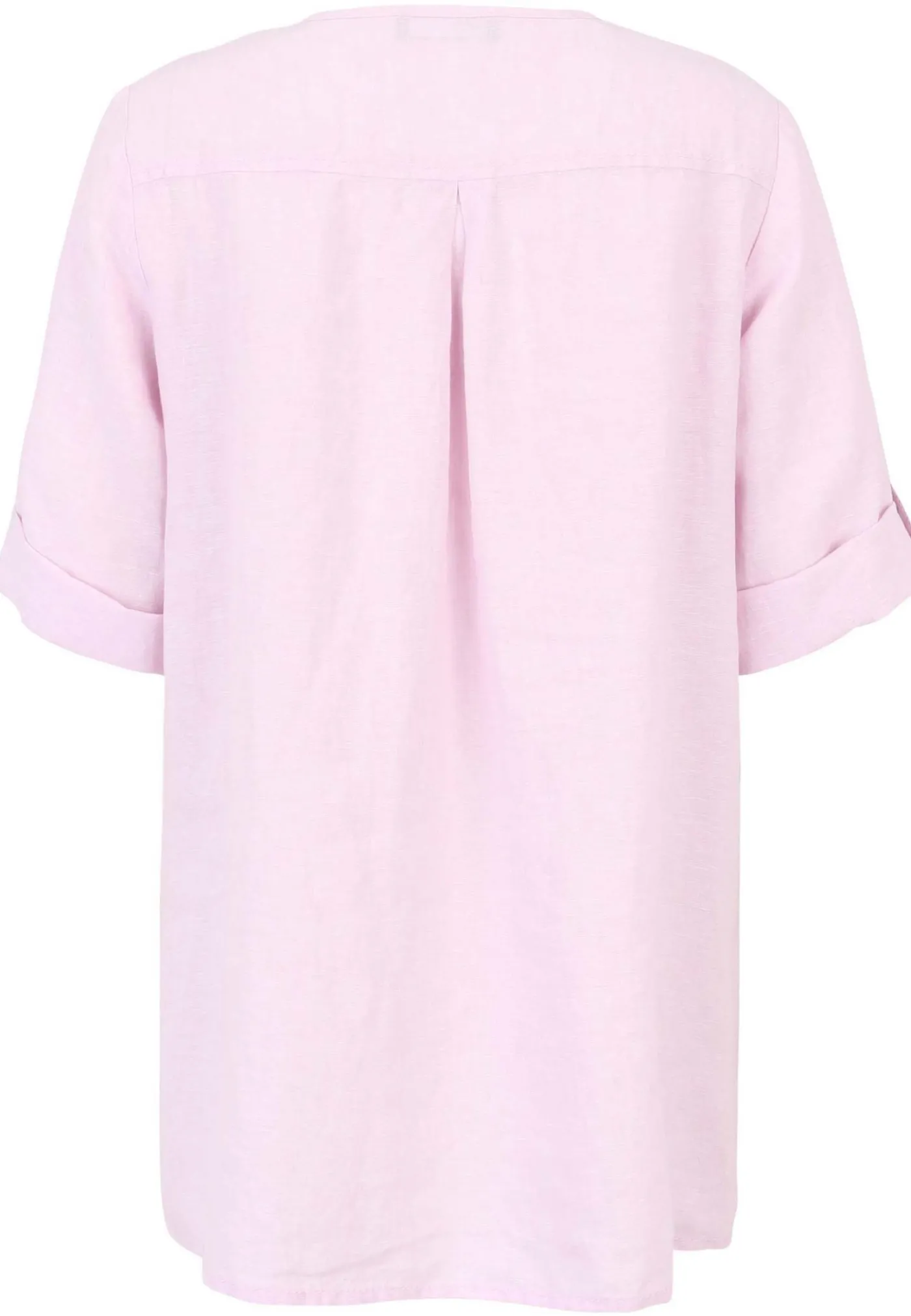 Long-Bluse mit Reissverschluss und Krempelärmel