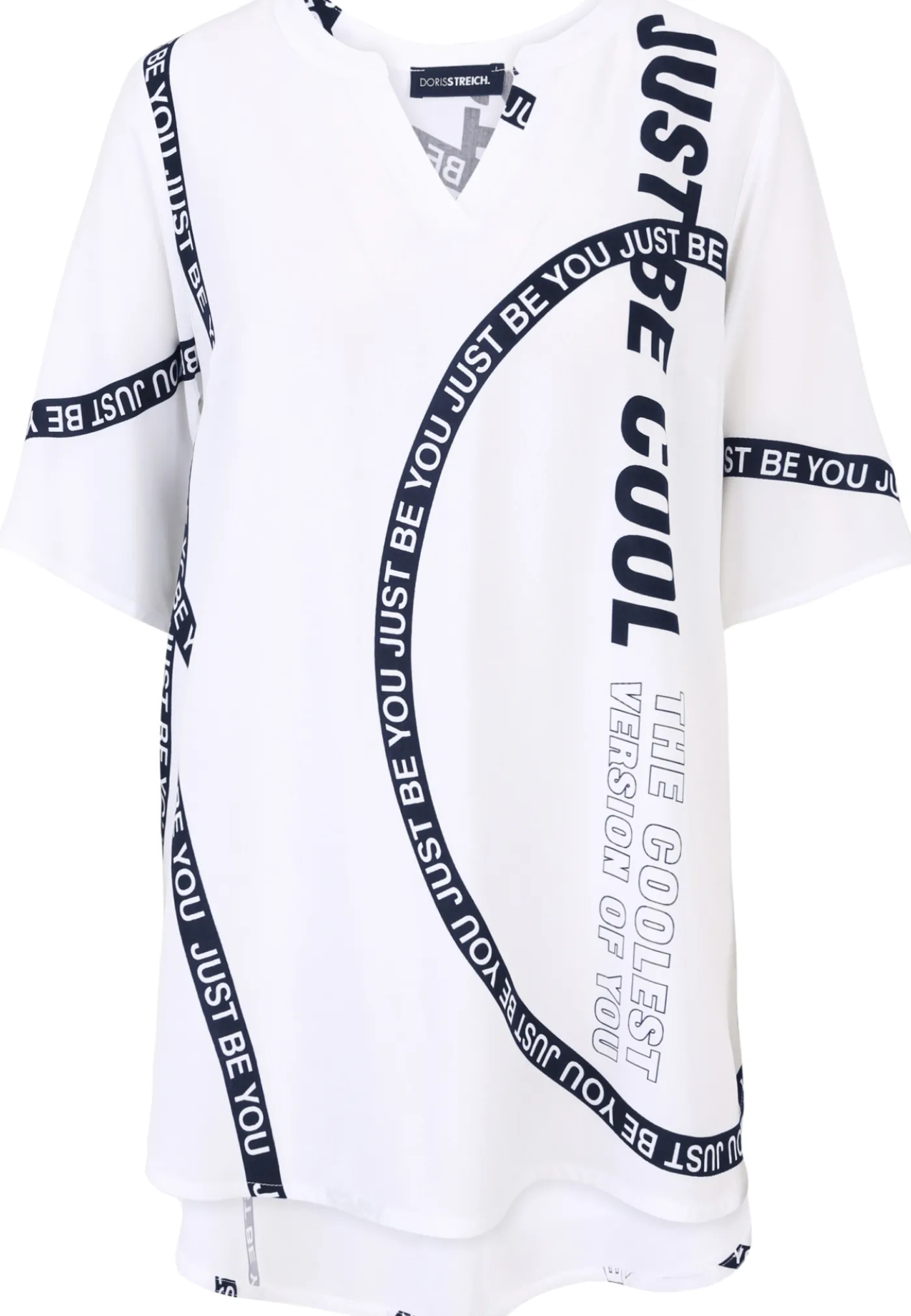 Long Bluse mit Wording-Print