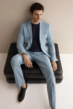 Meliertes Sakko aus Stretch-Twill