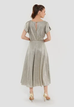 Midikleid aus foliertem Jersey