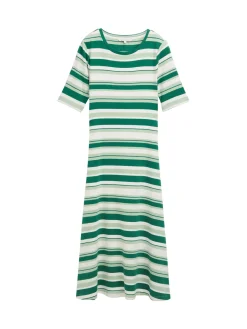Midi-Kleid mit Streifenmuster