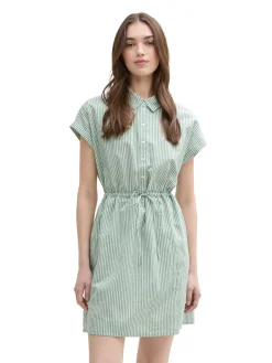 Mini-Blusenkleid mit Streifenmuster