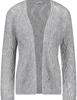 Offene Strickjacke in Ajour-Strick