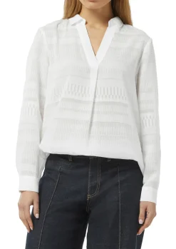 Oversized Bluse aus transparentem Jacquard