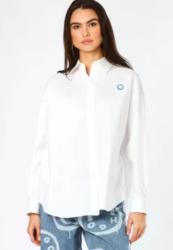 Oversized Bluse mit Logos im Graffiti-Stil