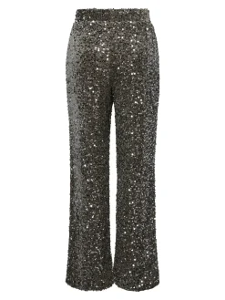 PCKAM Paillettenhose mit weitem Bein