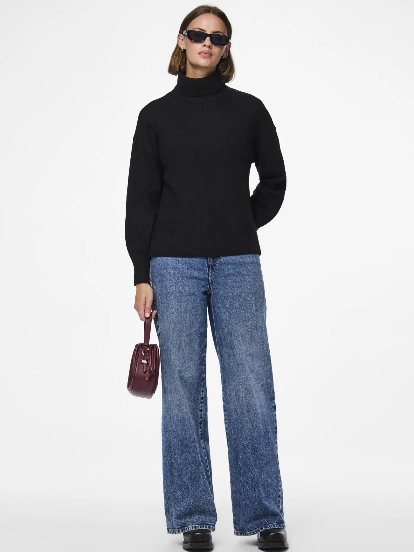 PCMALOU Pullover mit hohem Kragen
