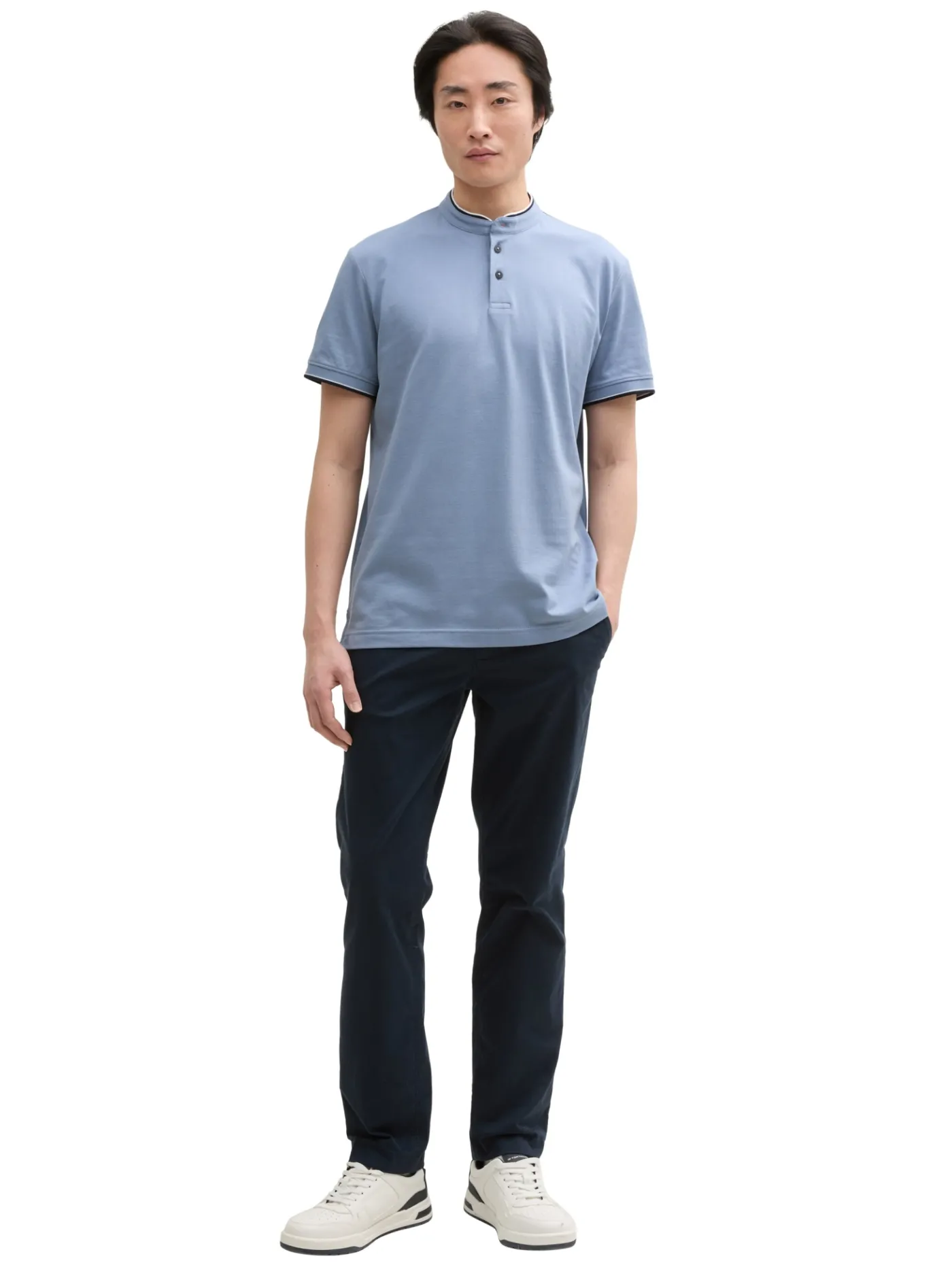 Piqué Poloshirt mit Stehkragen