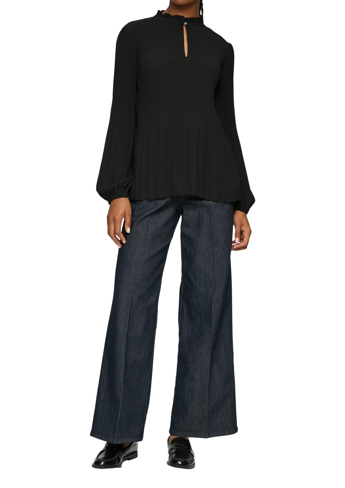 Plissierte Bluse aus Crêpe