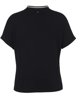 Print Blusenshirt mit einfarbigem Jerseyrücken