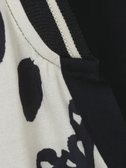 Print Blusenshirt mit einfarbigem Jerseyrücken