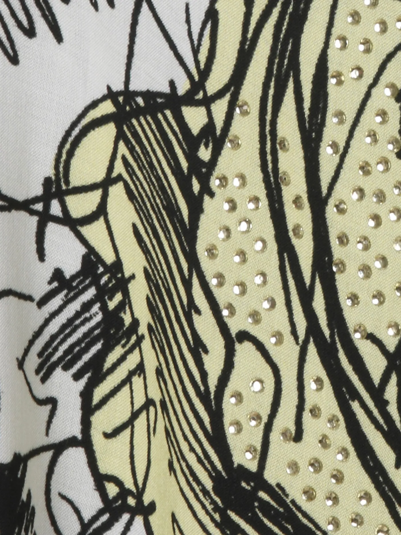 Print Blusenshirt mit schwarzem Jerseyrücken