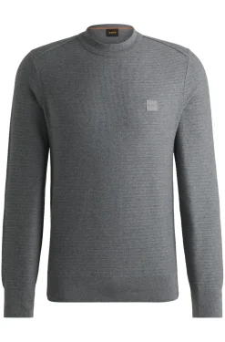 Pullover aus Baumwolle und Kaschmir mit Logo-Aufnäher