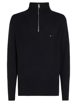Pullover aus Rippstrick mit Reißverschluss