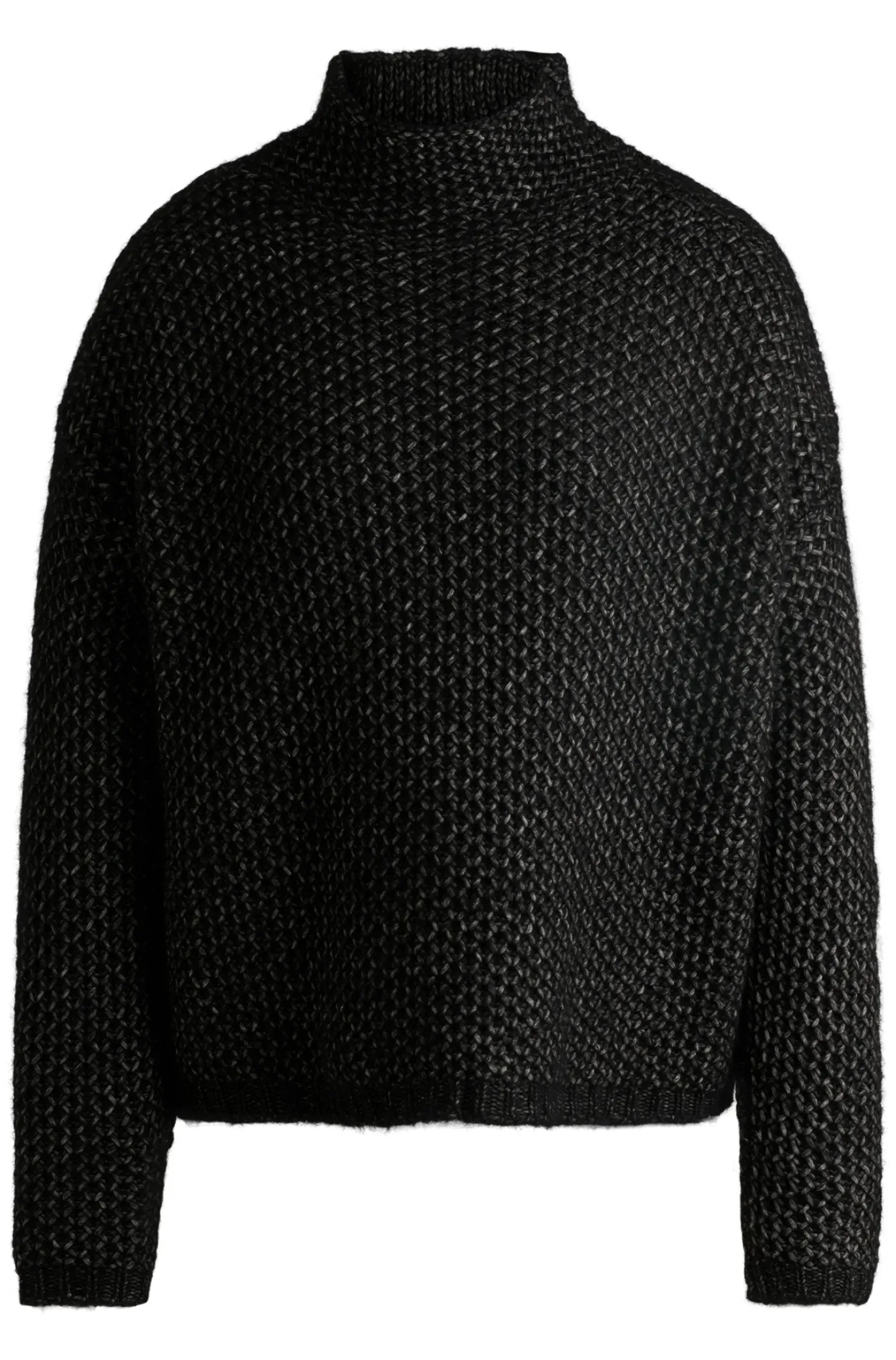Pullover mit Trichterkragen und Reiskorn-Struktur