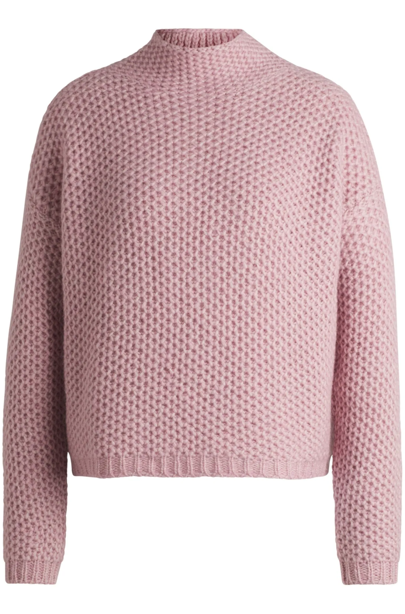 Pullover mit Trichterkragen und Reiskorn-Struktur