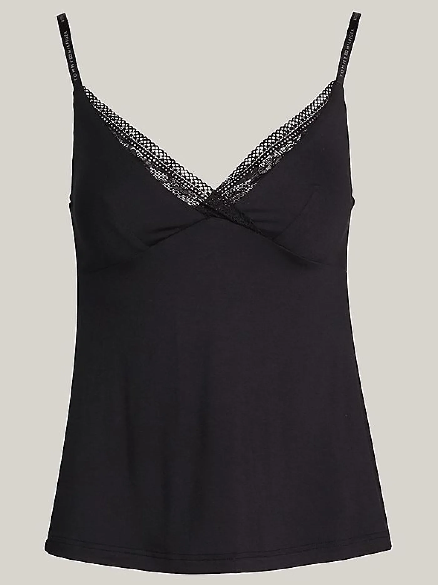 Pyjama-Cami-Top mit Spitzenbesatz