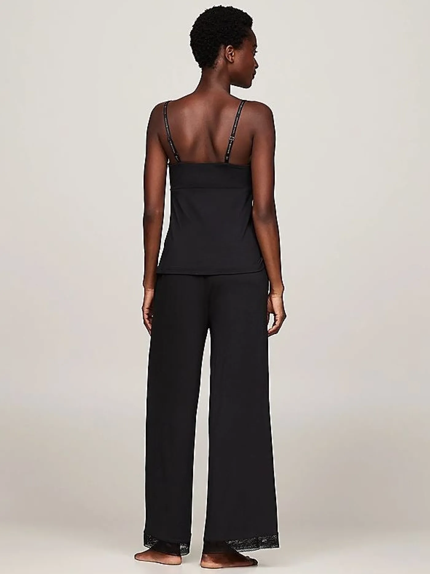 Pyjama-Cami-Top mit Spitzenbesatz