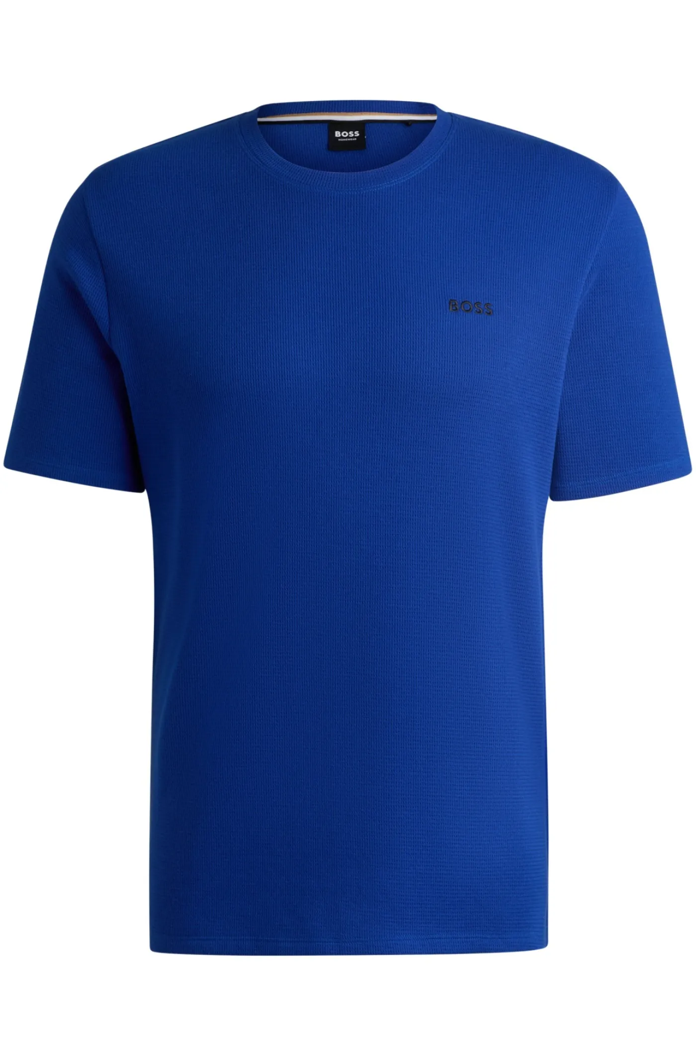 Pyjama-Shirt mit Waffelstruktur und Logo-Stickerei