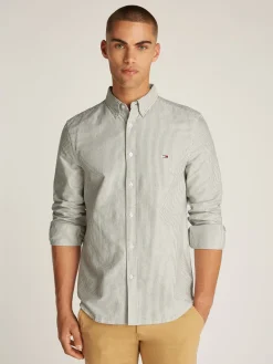 Regular Fit gestreiftes Popeline-Hemd