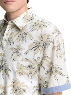Regular Fit Kurzarmhemd mit Palmen-Print